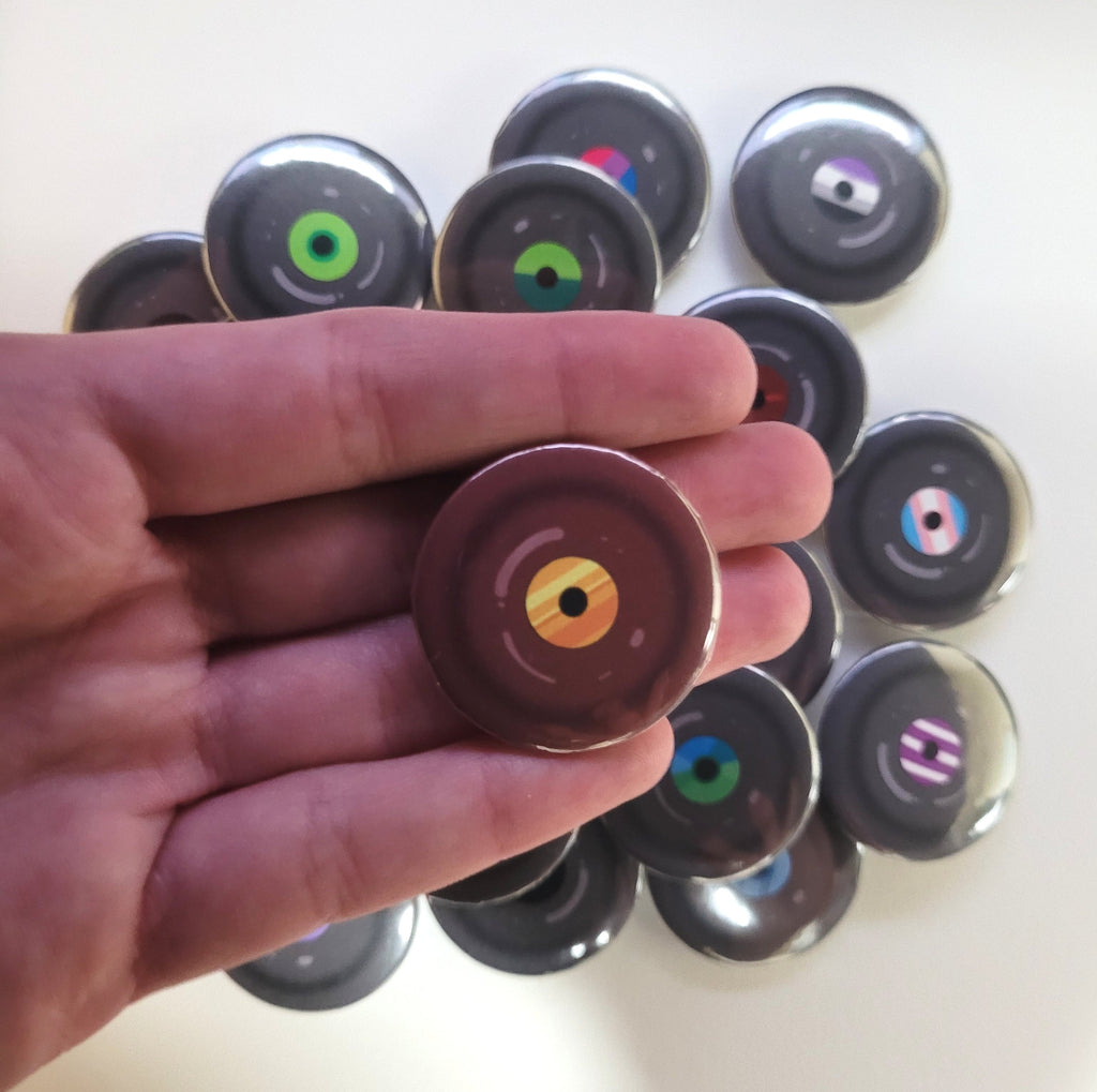 Video Game Inspired Record Disc 1.25" Button Pin
