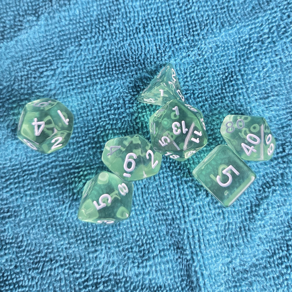 Lime Dice Bag (+ Matching 7pc Dice Set!)