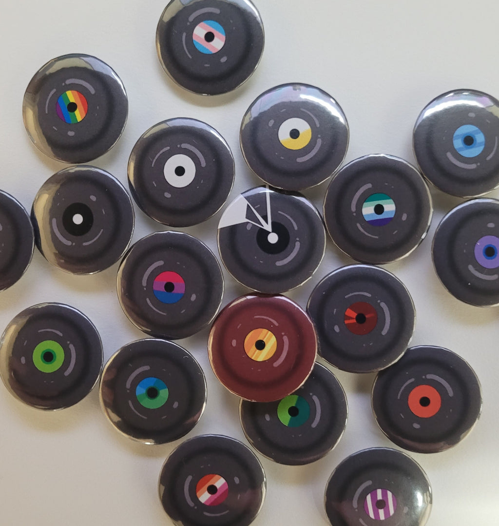 Video Game Inspired Record Disc 1.25" Button Pin