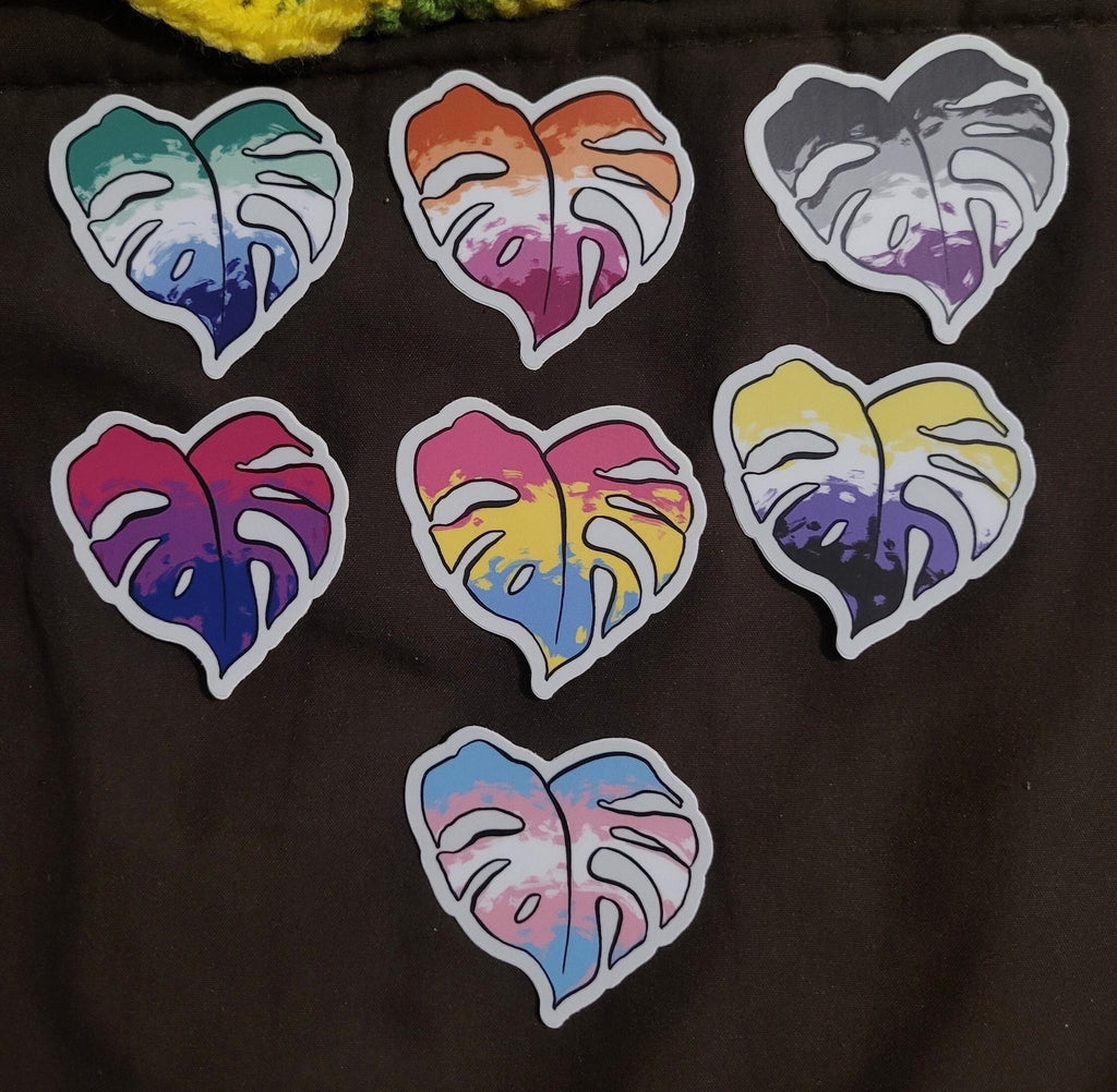 Pride Monstera Leaf - 2" Vinyl Sticker