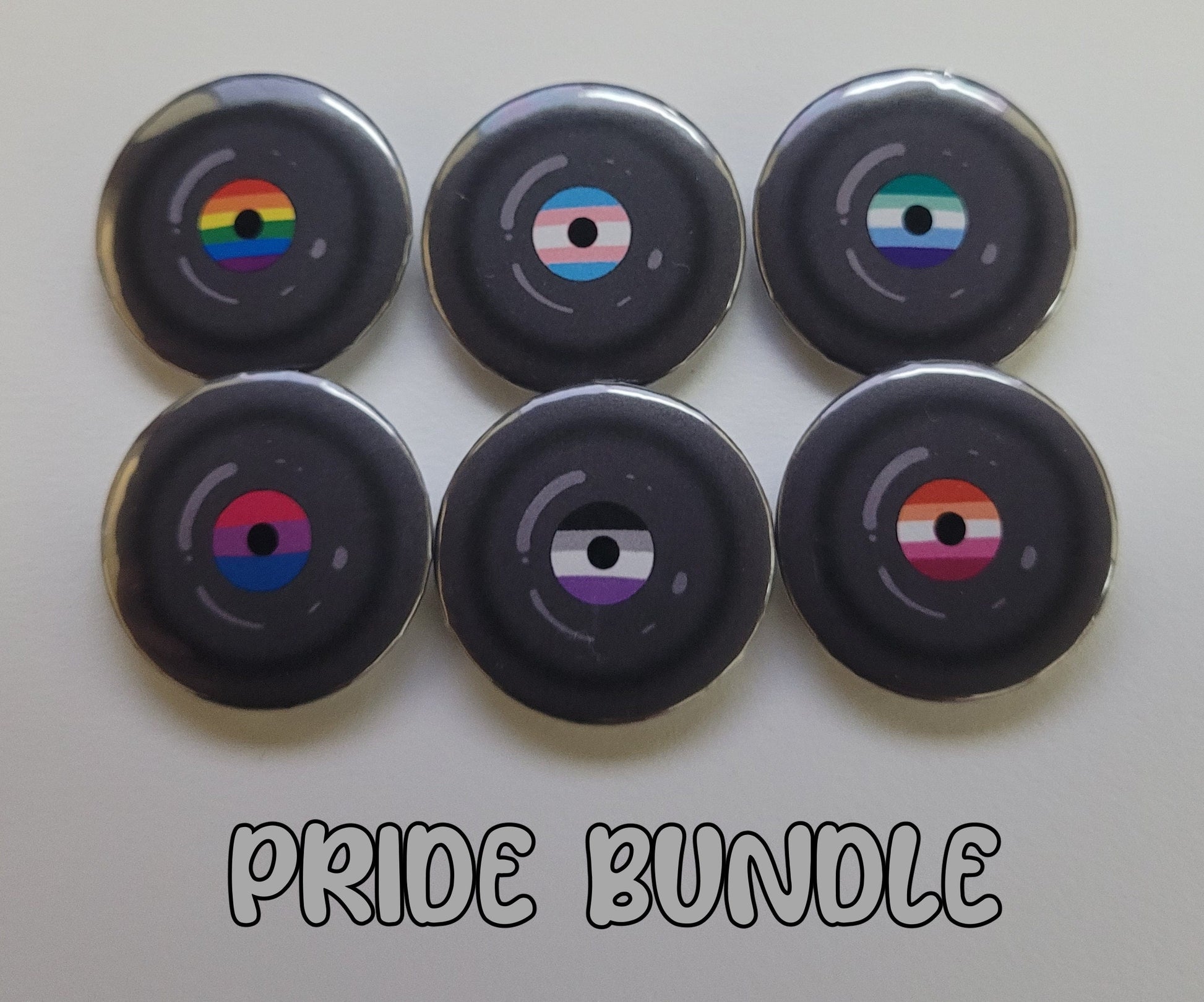 Video Game Inspired Record Disc 1.25" Button Pin