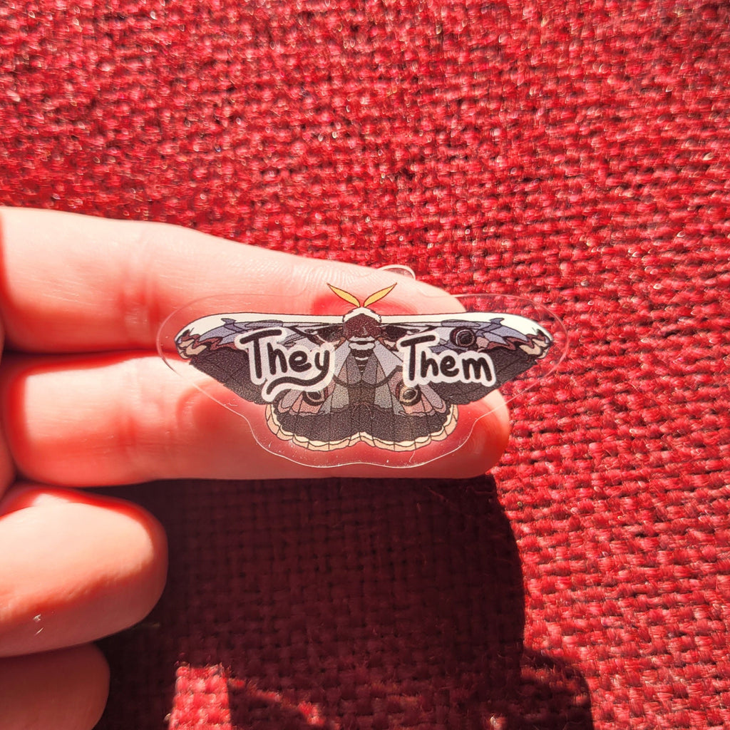 Moth Pronoun 2" Acrylic Pins
