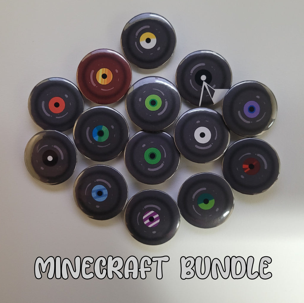 Video Game Inspired Record Disc 1.25" Button Pin