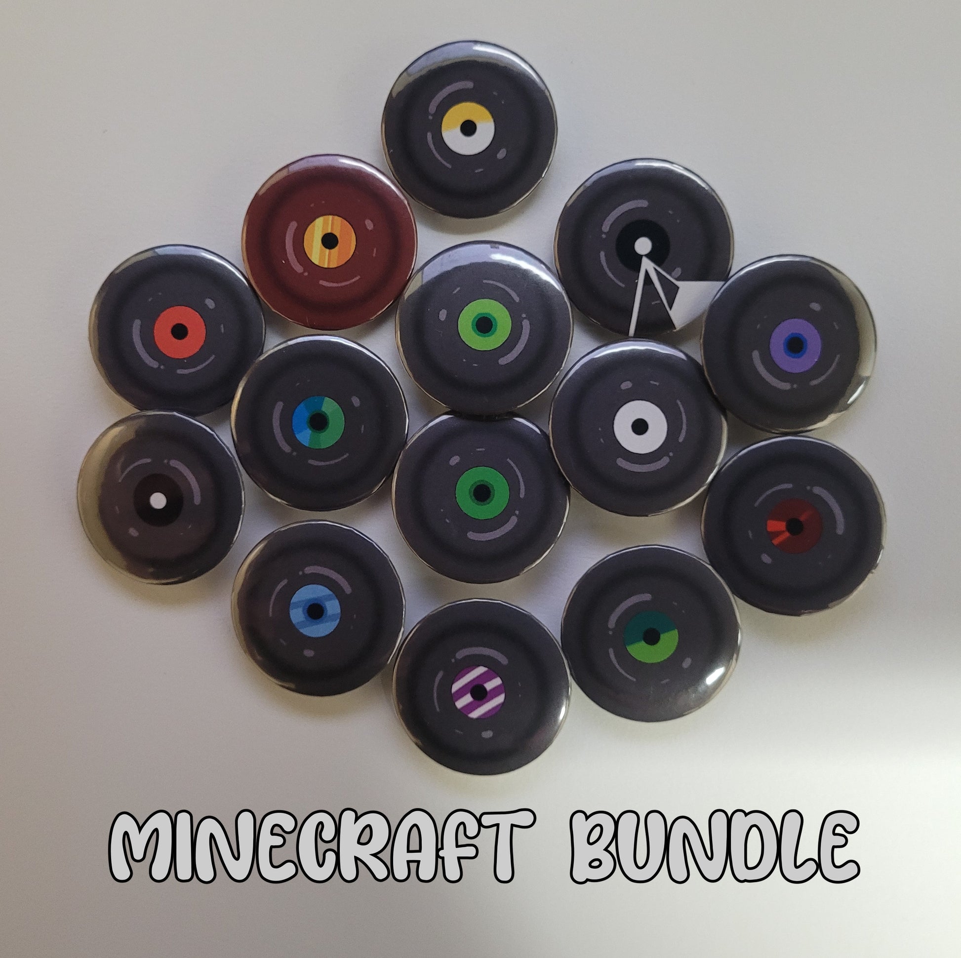 Video Game Inspired Record Disc 1.25" Button Pin